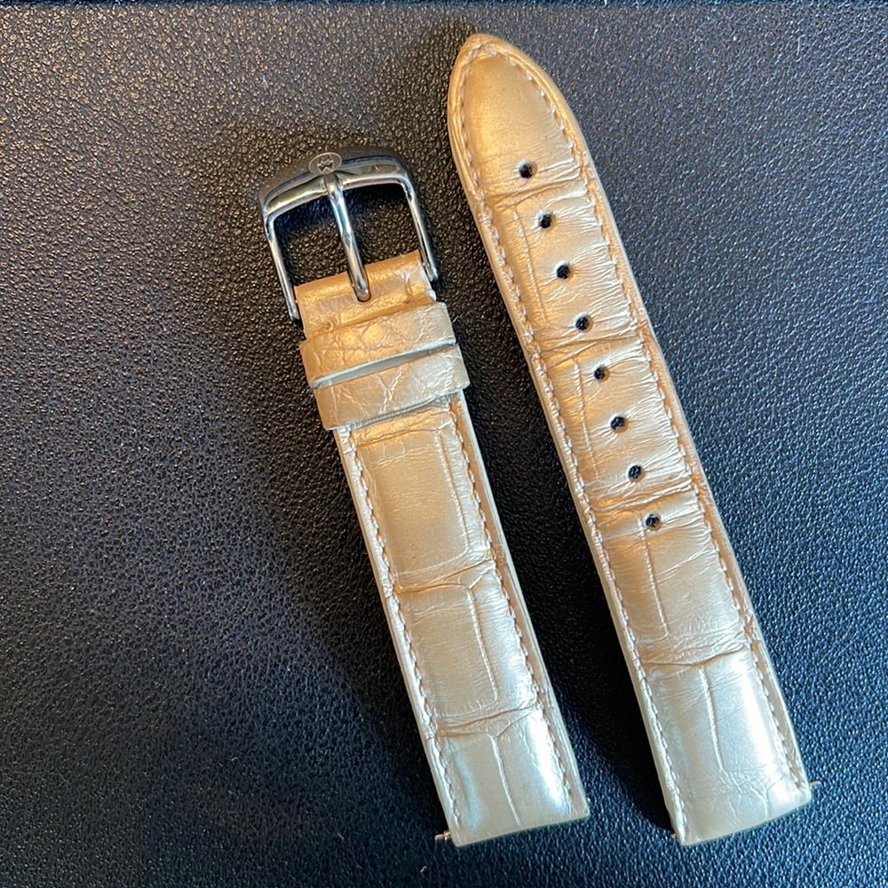 USED 18mm Michele Tan Opalescent 18mm 🐊 Alligator Watch Strap